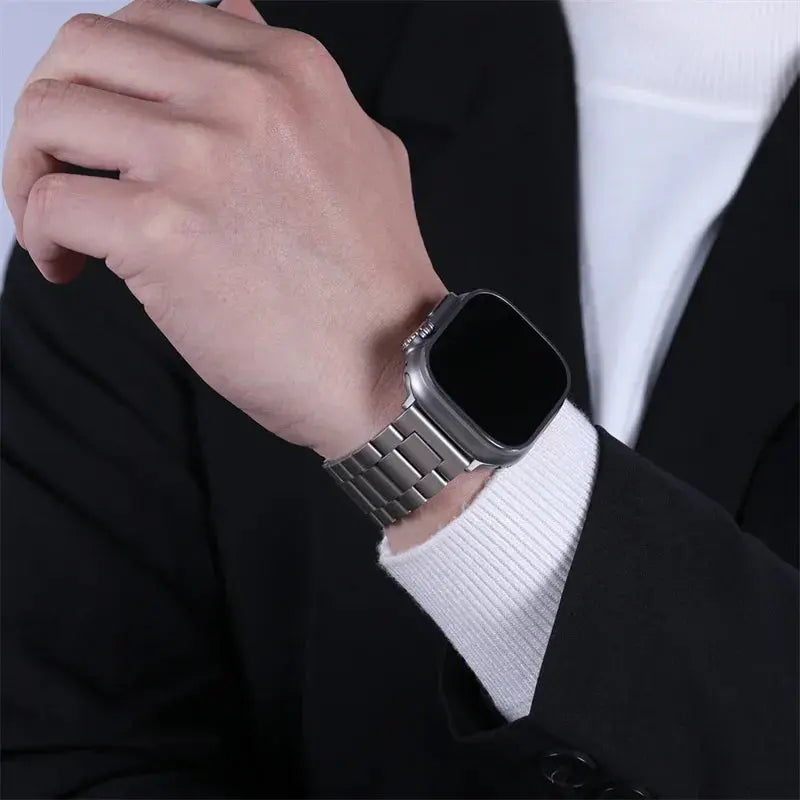 Three-Bead Stainless Steel Band for Apple Watch (All Series & Sizes) STRAPS