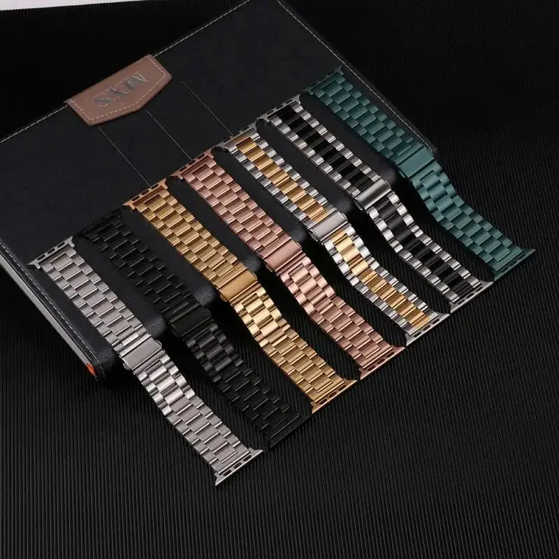 Three-Bead Stainless Steel Band for Apple Watch (All Series & Sizes) STRAPS