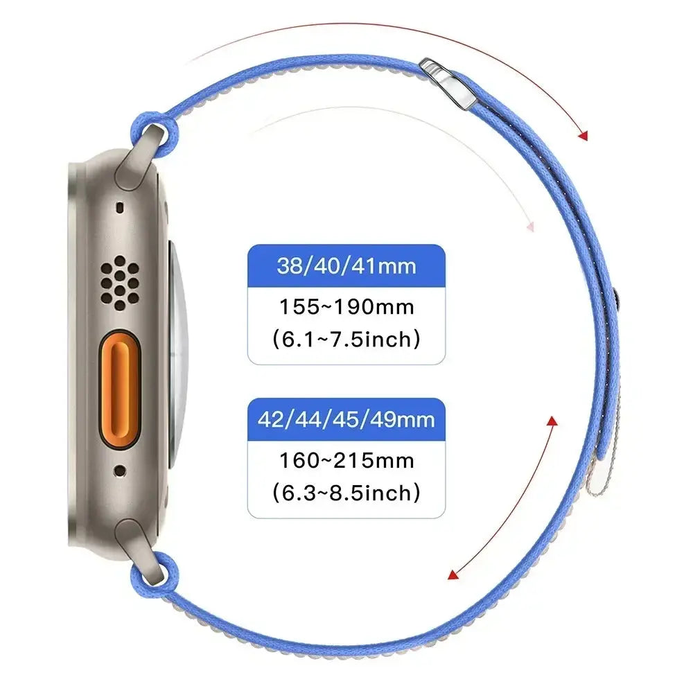 Trail Loop Nylon Strap For Apple Watch Ultra 2, Series 10, 9, 8, 7, SE, and More – Breathable Sports Wristband STRAPS