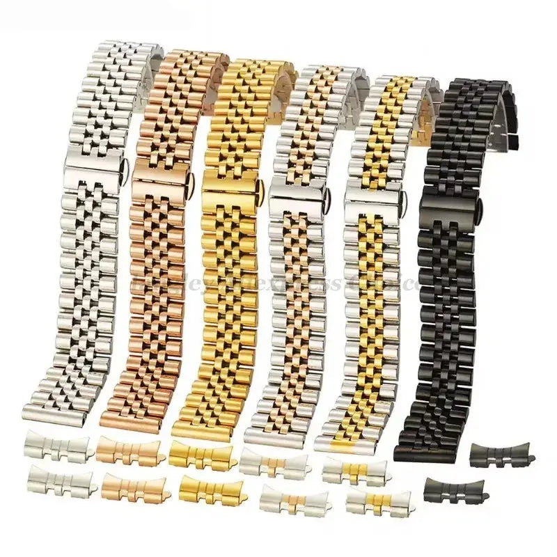 Versatile Stainless Steel Watch Band 12 to 22mm Hollow Arc Bracelet - STRAPS