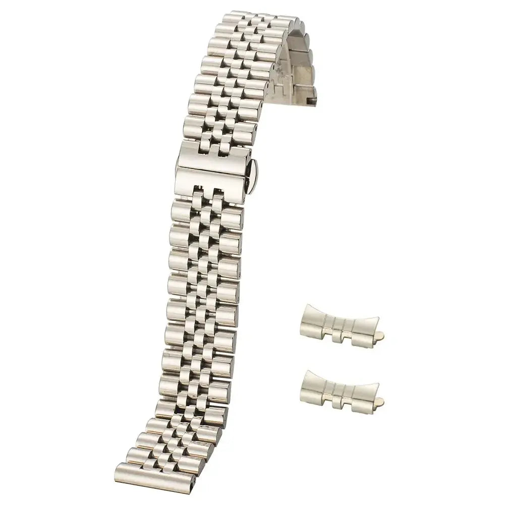 Versatile Stainless Steel Watch Band 12 to 22mm Hollow Arc Bracelet - STRAPS