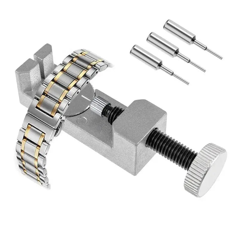 Watch Band Link Pin Remover Tool Kit with 3 Extra Pins, Metal, Fits up to 30mm Bands - STRAPS