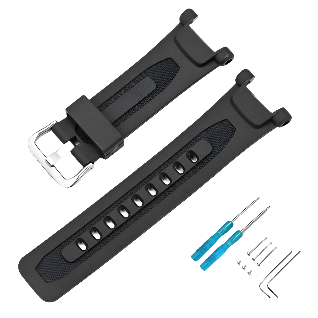 Resin Strap for Casio PROTREK PRG-240/PRG-40/PAG-40 – 21cm Band with Tool – Black Replacement STRAPS