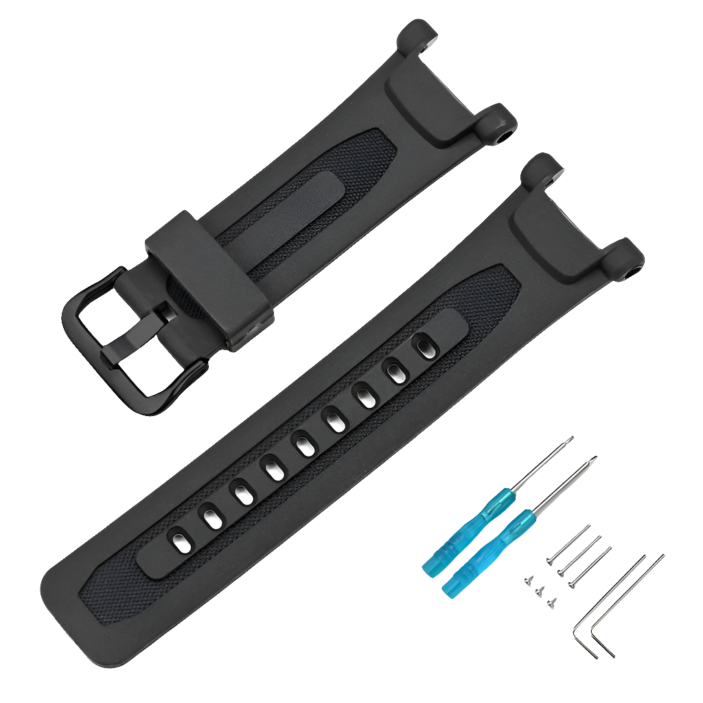 Resin Strap for Casio PROTREK PRG-240/PRG-40/PAG-40 – 21cm Band with Tool – Black Replacement STRAPS